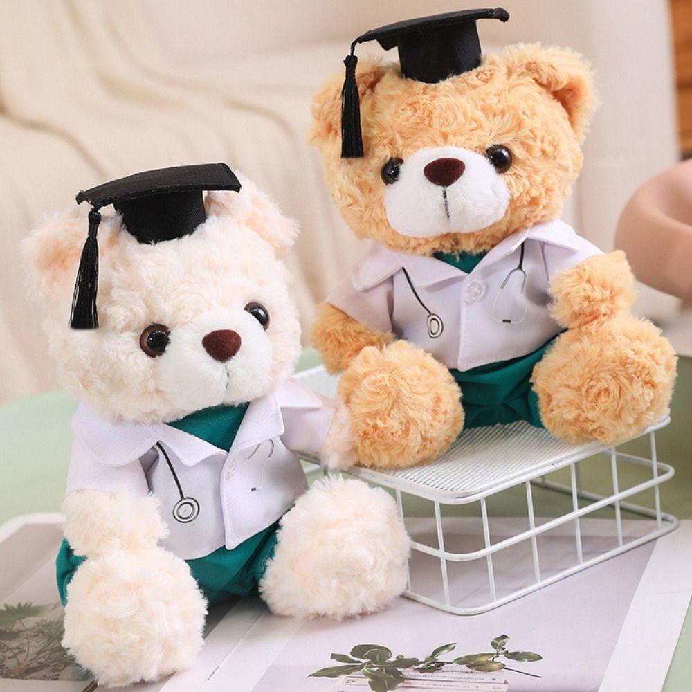 With Doctorial Hat Bachelor Bear Plush Toy Stuffed Toy Bear Animal Doll Graduation Season