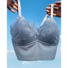 Women Black Floral Lace Longline Push Up Supportive Comfortable Adjustable Strap Bra