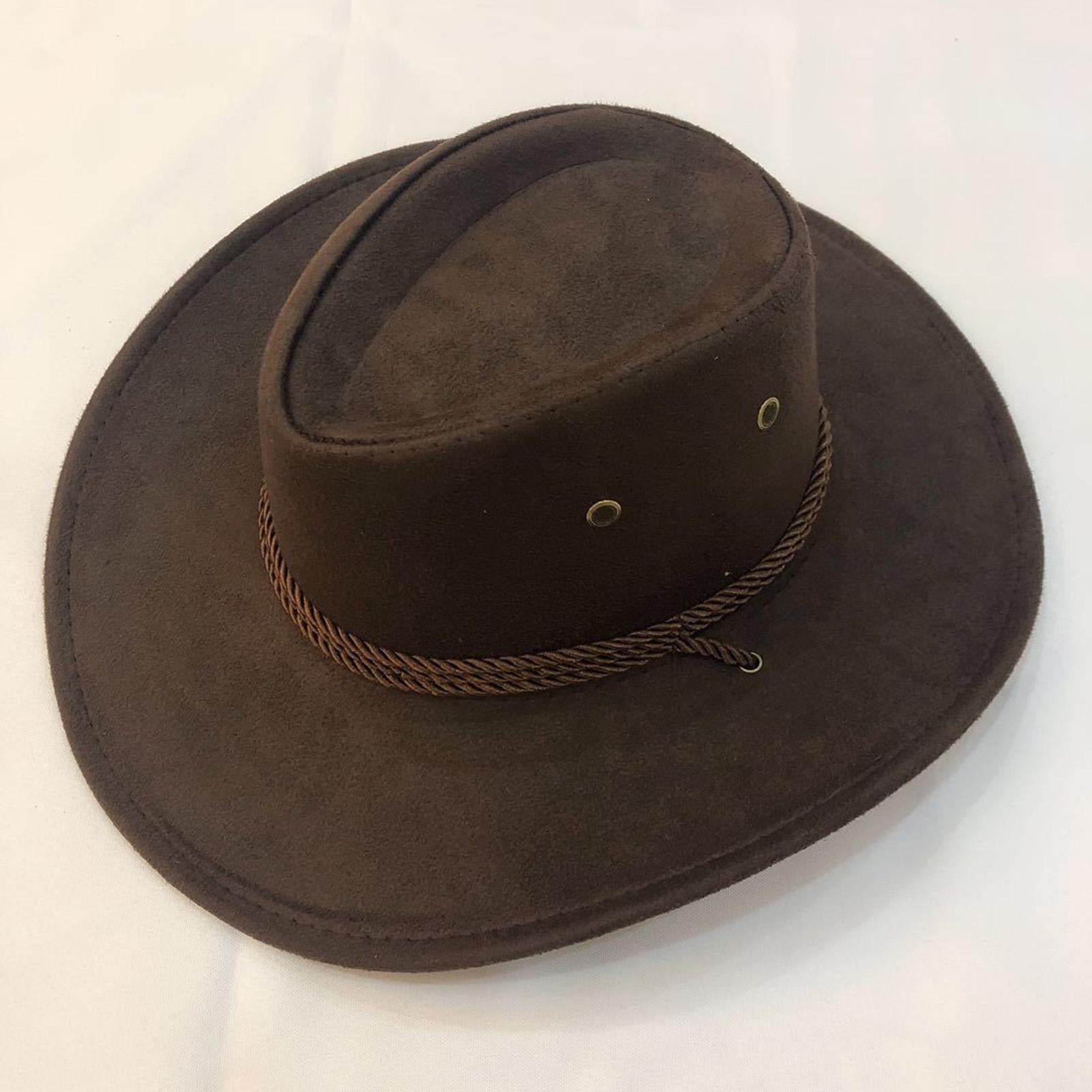 

Western Cowboy Hat Summer Sun Protect Unisex Hat Crown Wide Brim Riding Horseback Equestrian Stage Performance Cowboy Hat