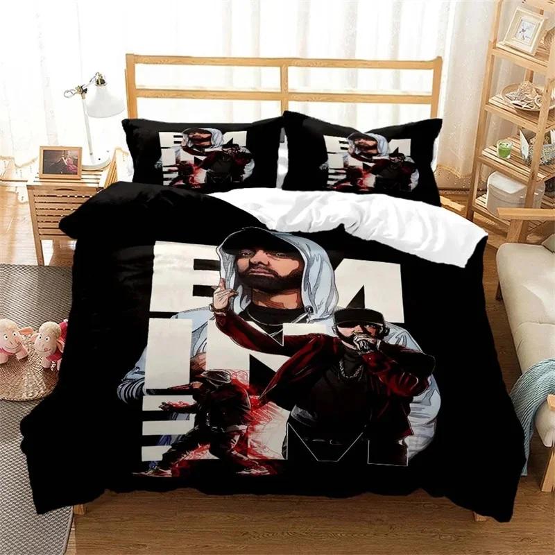 Hip Hop Rapper Eminem All Season Duvet Cover Bedding Comforter sets Soft Quilt Cover and Pillowcases Single/Double/Queen/King