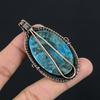 Neon Blue Apatite Gemstone Pendant 999 Copper Wire Wrapped Jewelry, Handmade Antique Pendant Jewelry, Gift For Mother