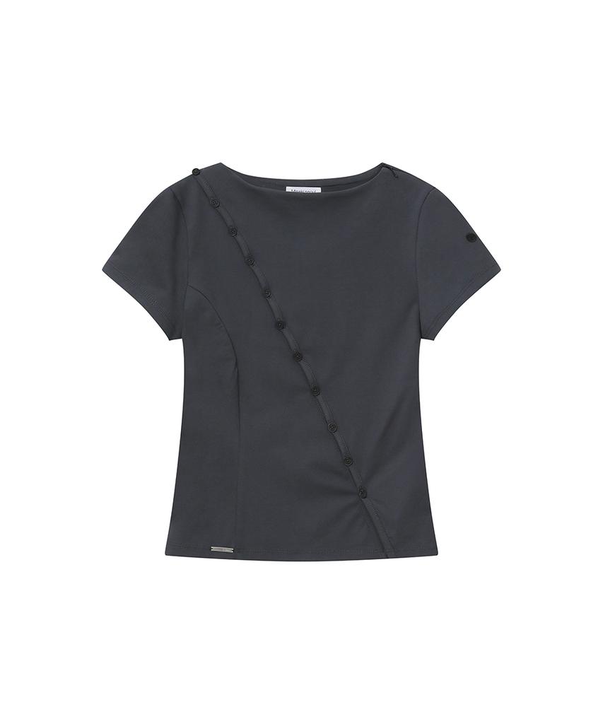 MISEKI SEOUL Diagonal Open Short Sleeve Charcoal