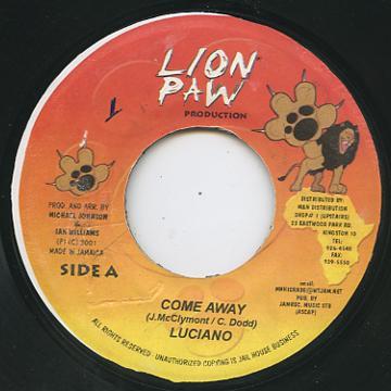 

7inch Record LUCIANO - Come Away NONE Lion Paw Produc 2001 Jamaica Reggae, Ska & Dub Used
