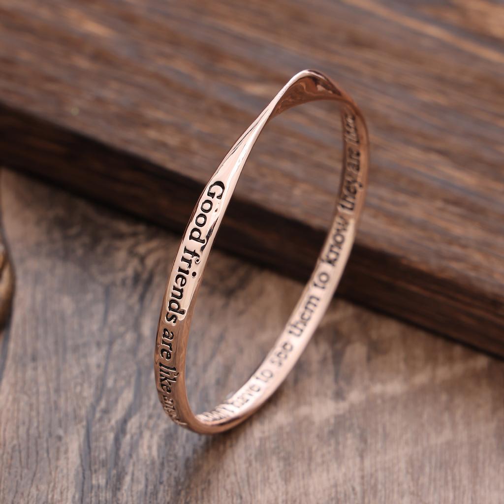 Original English lettering friendship alloy bracelet hip hop personality Mobius male and female friendship bracelet gift