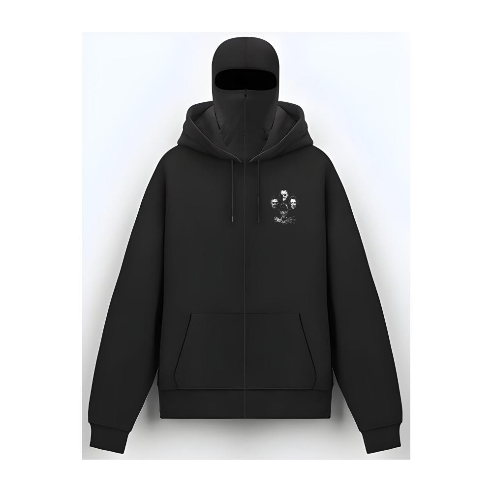 Trendy Brand Velvet Double Hat Unique Design Hooded Sweatshirt for Autumn and Winter, New Unisex Loose Y2K Sweatshirt