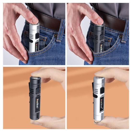 Rechargeable Mini Flashlight 500 Lumens High Power LED Torch with 3 Modes Low Strobe Handheld Emergency Torch for Camping Hiking Outdoor Use