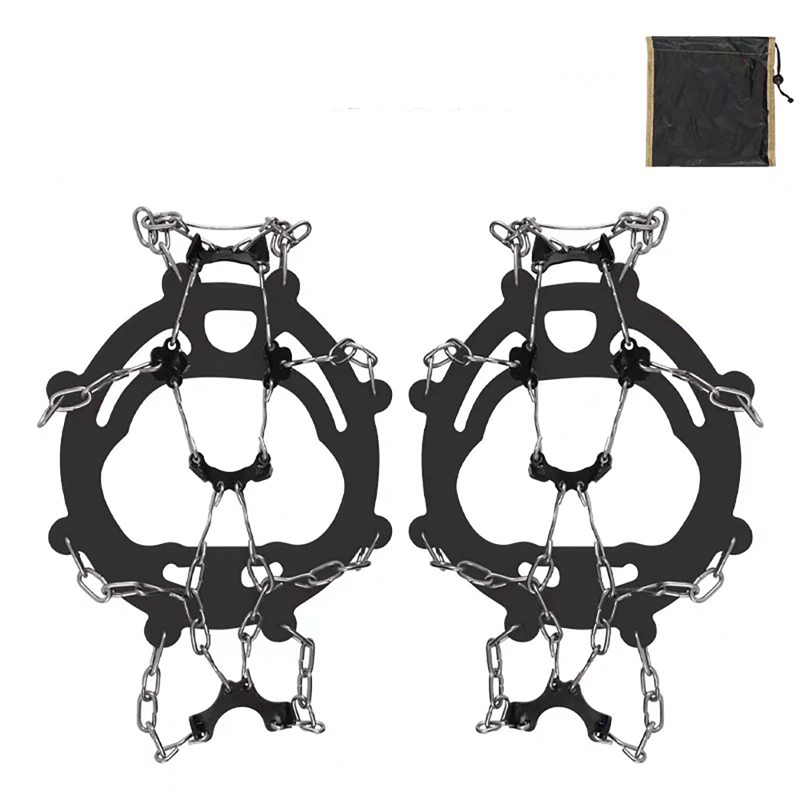 

Противоскользящие чехлы для обуви с 8 зубьями для льда, чехлы для обуви с цепочкой и гвоздями для подошвы, для мужчин и женщин, противоскользящие чехлы для обуви для снега и льда One Size