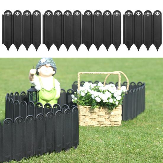 

10 Pcs Garden Landscape Edging Panels Connectable Landscaping Panels No Digging Needed Lawn Fence Border for Dividing Yard Flower Bed Areas чорний