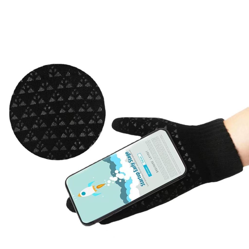 Knitted Wool Plush Touchscreen Cycling Gloves - Warm, Non-Slip, Breathable, Windproof, and Wear-Resistant for Winter Outdoor Use
