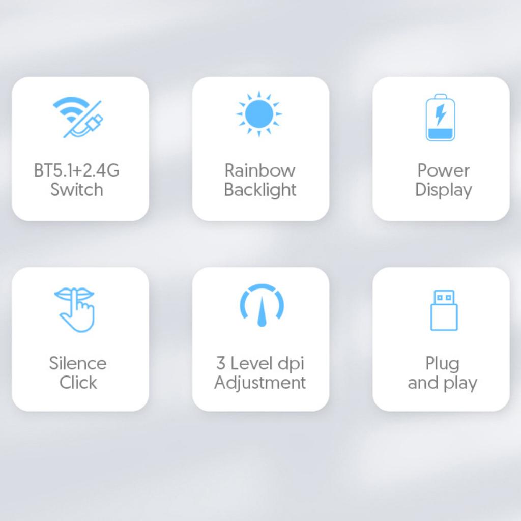 Kabellose Bluetooth-Maus mit Power-Display, leuchtend, geräuscharm, ergonomisch, wiederaufladbar, für Heimbüro-Spiele