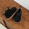 Children's Cotton Shoes Winter New Style Short Boots for Girls All Match Retro Velvet Boy Solid Suede Leather Ankle Boots I08031