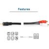JSJ RCA (M) to 2 RCA (F) Stereo Audio Y Adapter Subwoofer Cable (24k Gold Plated) 1 Male to 2 Female Y Splitter Connectors Extension Cord