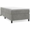 Box Spring Bed Frame Light Grey 100 X 200 Cm Velvet