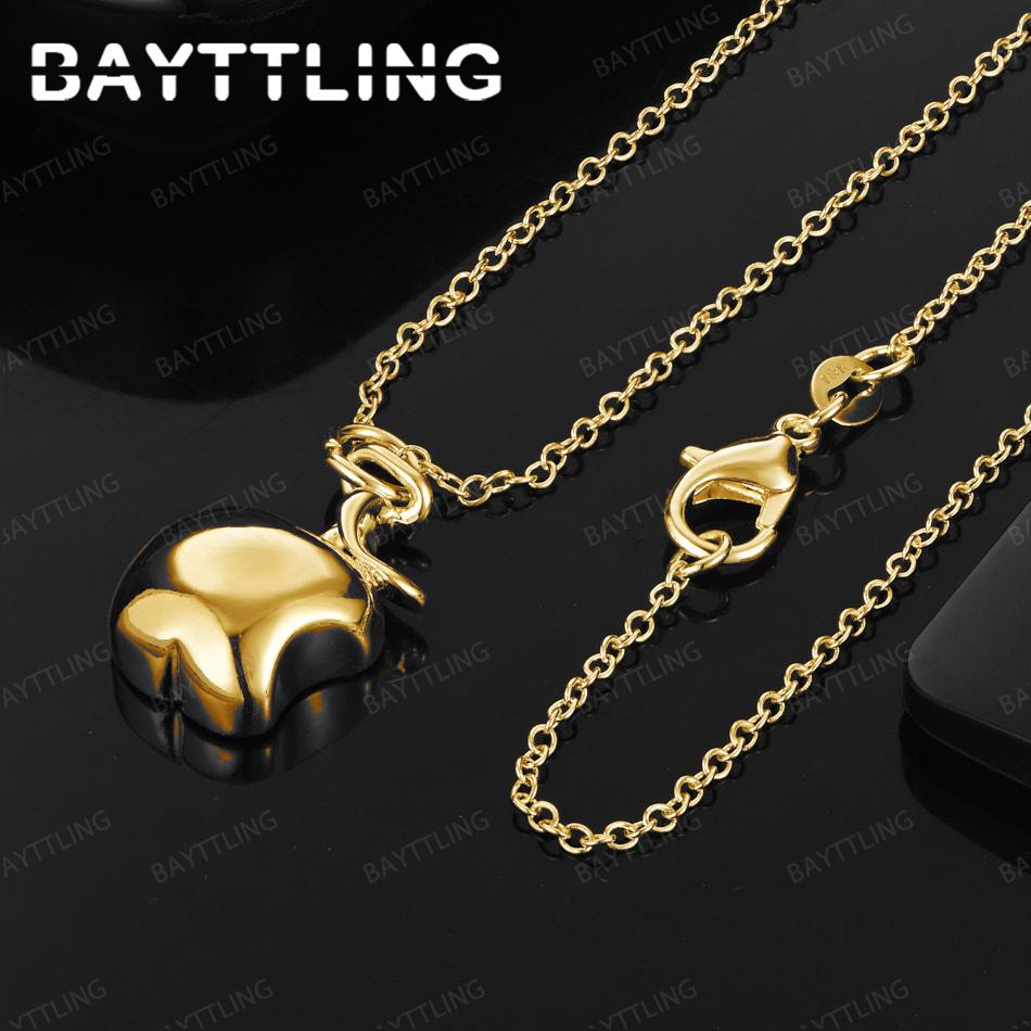 925 Silver 18K Gold 16-30 Inch Cute Apple Pendant Necklace Fashion Jewelry Accessories Gift