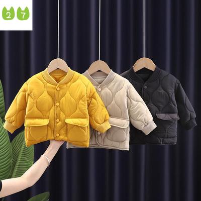 Cute Baby Coat Winter Boys and Girls Cotton-Padded Clothes Thickening Stand Collar Children's Tops