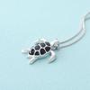 Buyee 925 Sterling Silver Big Pendant Chain Cute Turtle Sweet Necklace for Woman Unique Fashion Animal Fine Jewelry Chain
