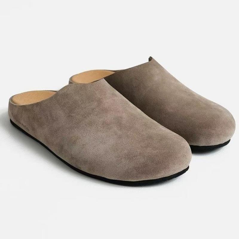 Fashion New Women Slippers Closed Toe Round Toe Clogs Sandals Autumn New Solid Retro Slippers Flat Slip on Shoes 2025 Trend Slides Women