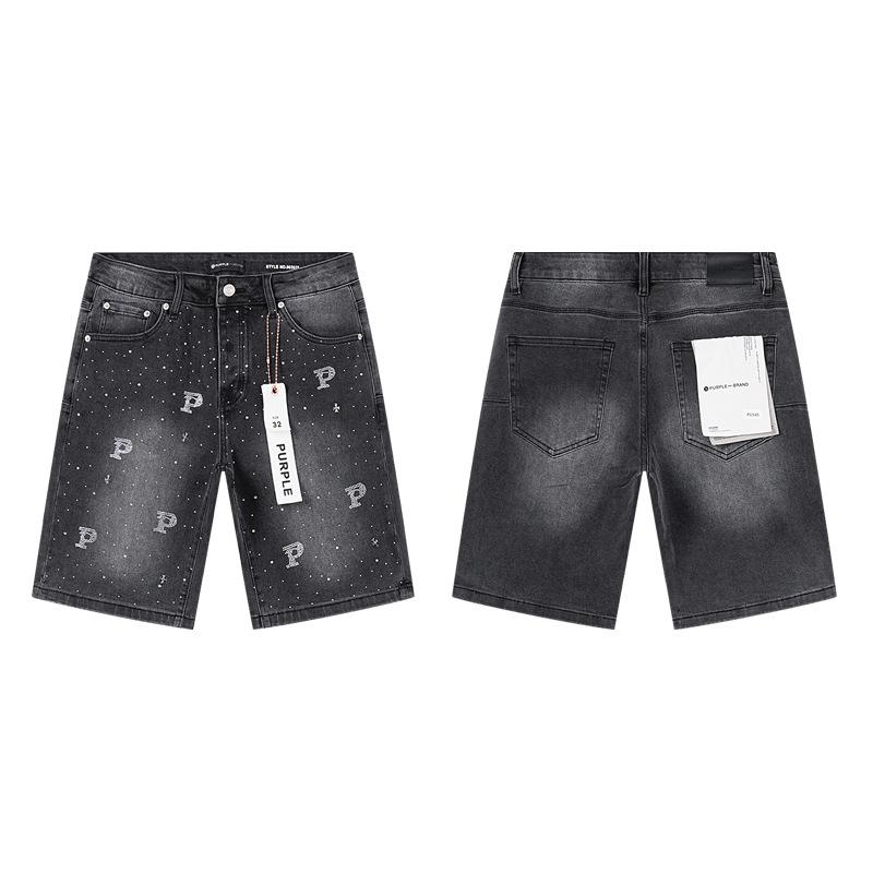 Cross-border Trendy Brand PURPLE BRAND JEANS European and American High Street Loose and Versatile Jeans Shorts Men's and Women's Tide