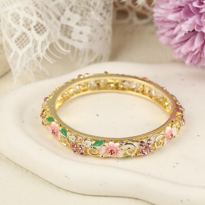 Brățară Cloisonne Vintage Stil Etnic Emailată Golită Floare Brățară Modă Elegantă Brățări Pentru Femei Bijuterii Cadouri