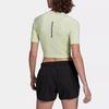Adidas Solid Color Comfortable Brand Logo Fitted Short Sleeve T-Shirt Women Tops Green HB9261
