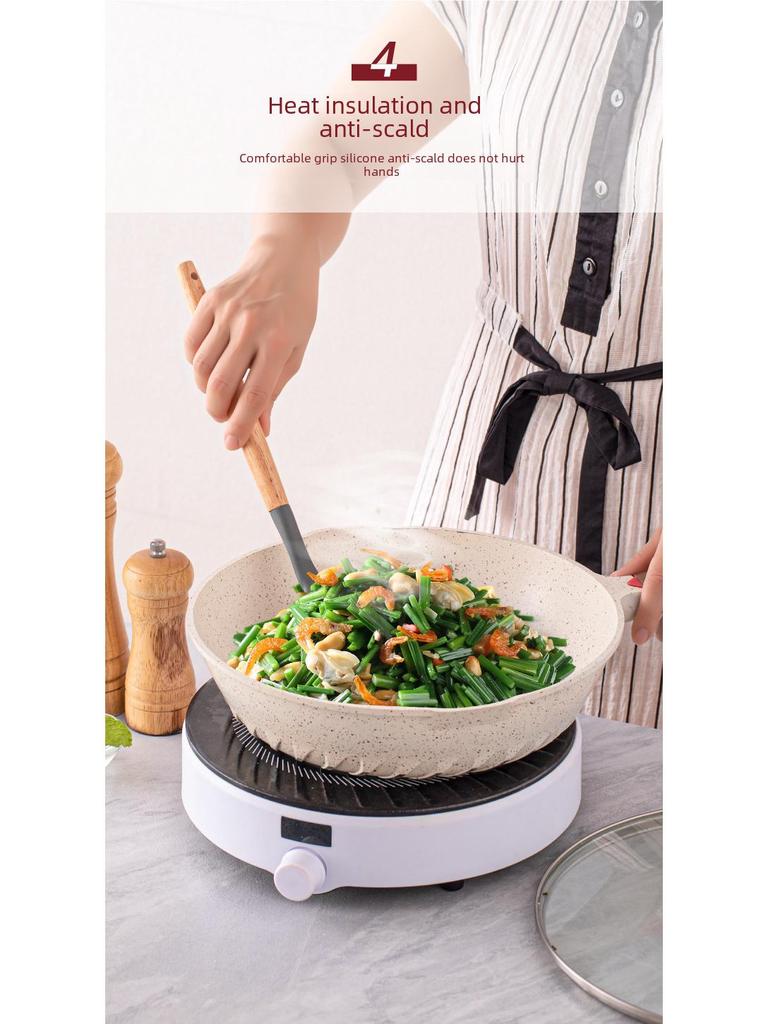 12-Piece Silicone Kitchenware Set with Wooden Handles: Non-Stick Cooking Spatulas and Tools