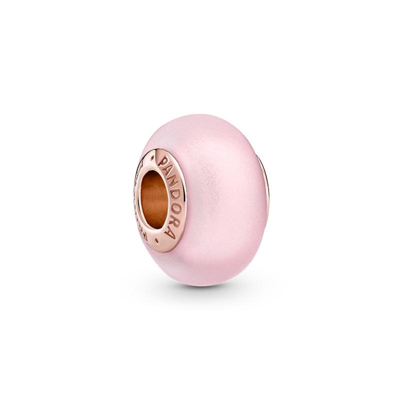Pandora Rose matte pink Murano glass charm pink Pink F