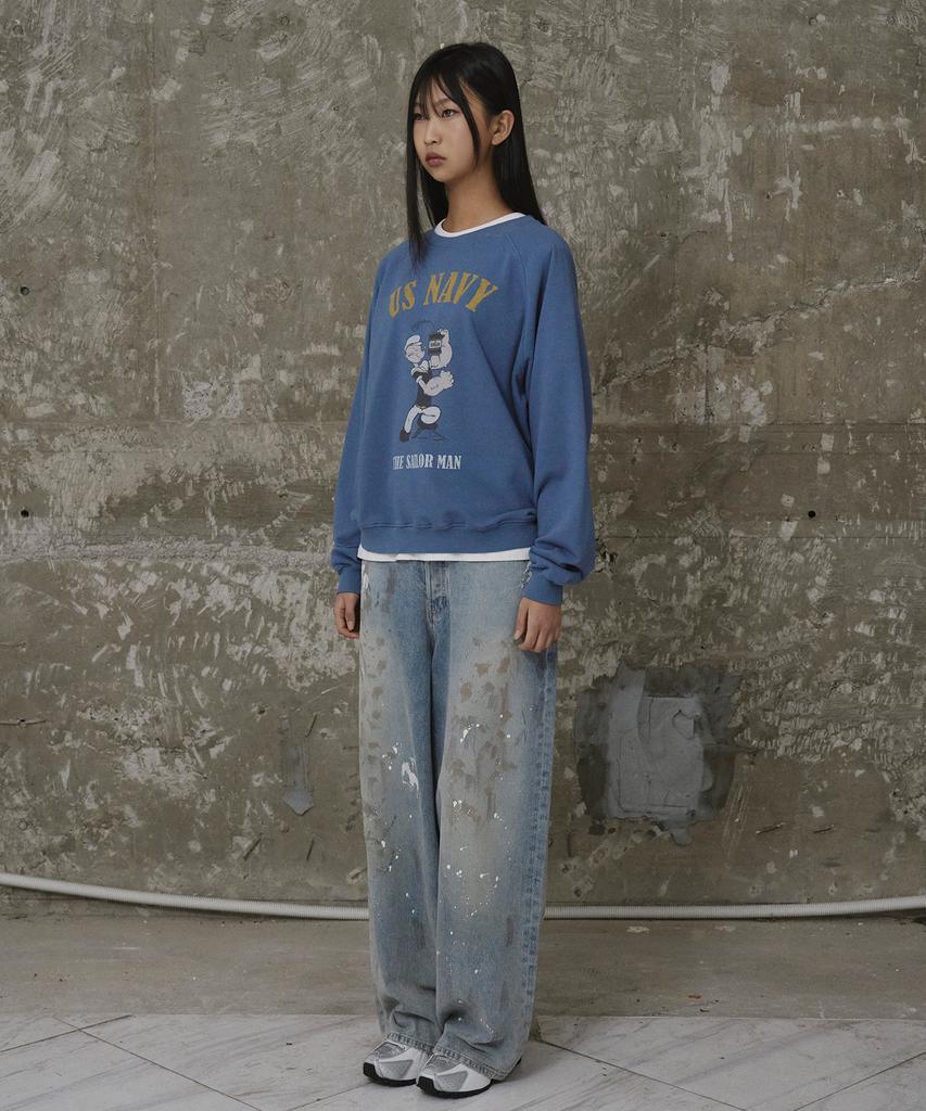 ERER Popeye Raglan Sweatshirt Blue