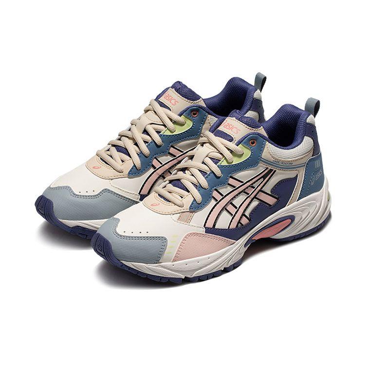 Asics Gel-100 Tr Fabric Synthetic Leather Trendy Color Block Low-Top Lifestyle Sneakers Unisex Sneakers Blue Pink 1203A212-101