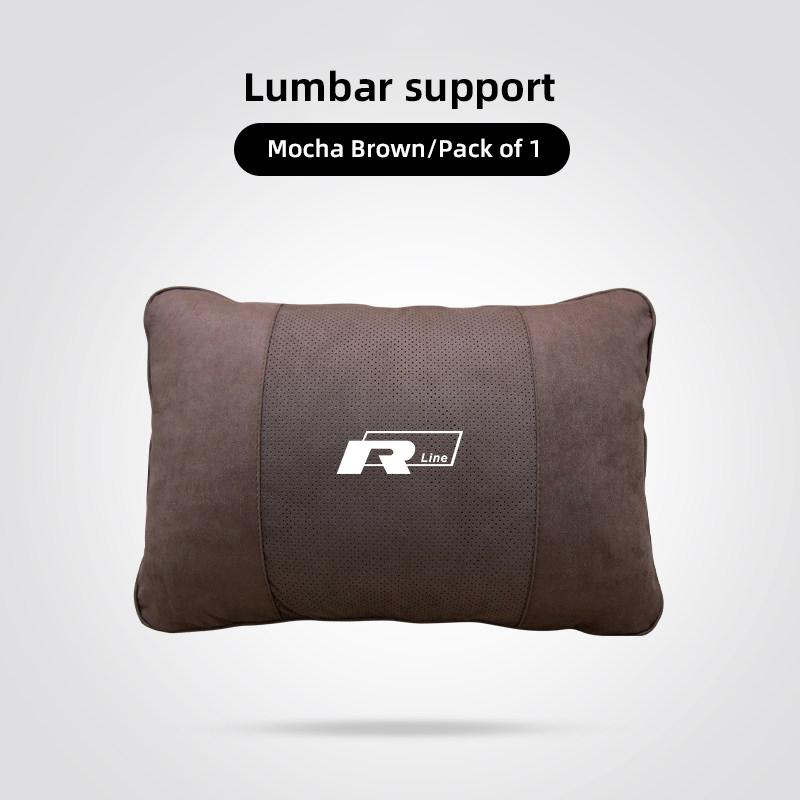 Car Suede Headrest Seat Neck Pillow Head Support For VW Tiguan Arteon Taigo Caddy CC e-up Golf Polo Passat Jetta Amarok Hub Cap