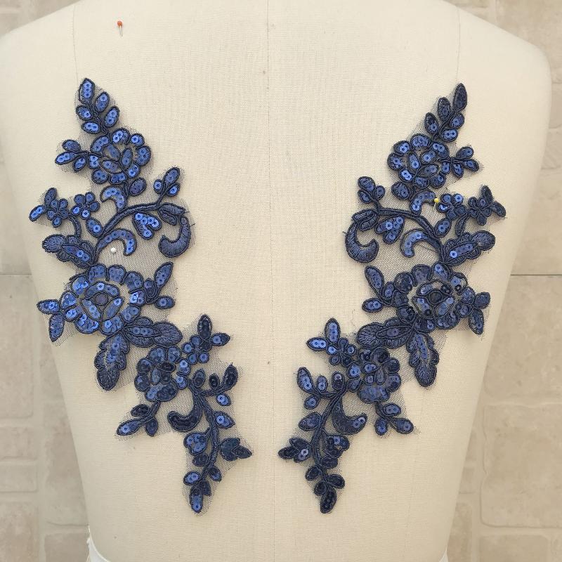 1 Paar zum Annähen & Aufbügeln Spitze Blumen Applikation Aufnäher Bestickter Stoffbesatz Aufkleber für Kleiderflicken DIY Bastelarbeiten