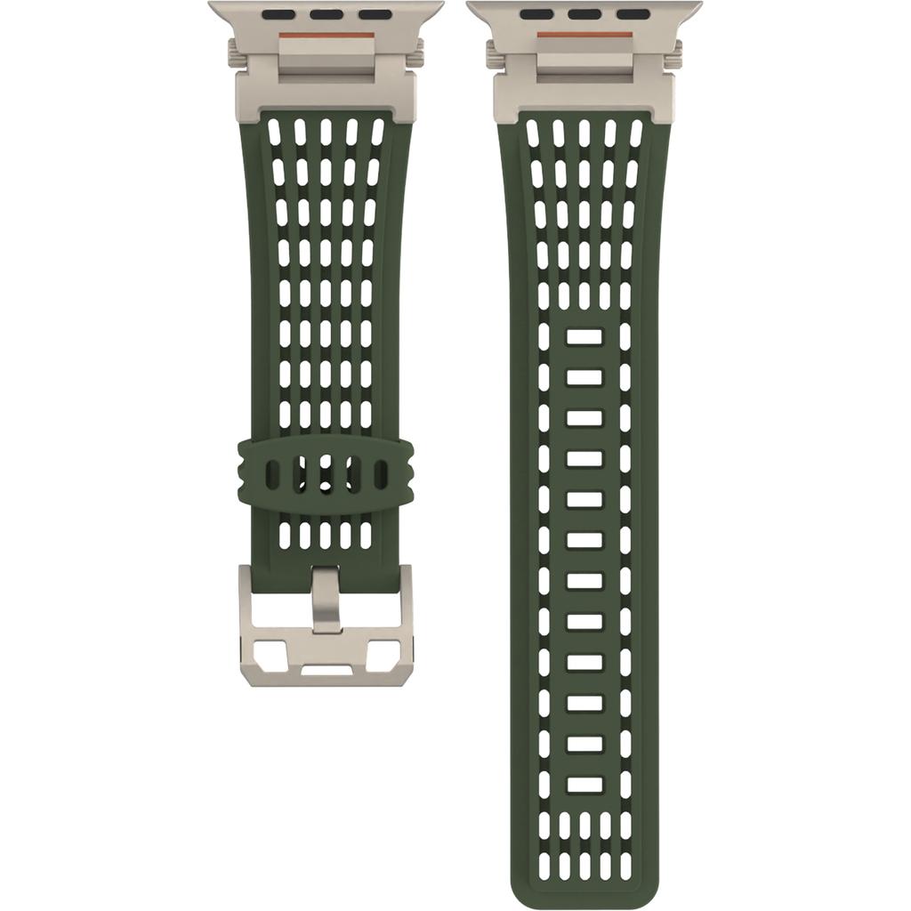 Silicone Strap for Apple Watch Series 10 Ultra 9 8 7 SE 6 5 4 3 2 1 46mm 49mm 45mm 44mm 42mm Watchband Ventilated Mech Armor Design