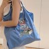AAGWW Pole and Chain Eco Bag, Tote Bag, Embroidered, Shopping Bag, Travel Bag, Foldable, Storage, Large Tote Bag, Nylon