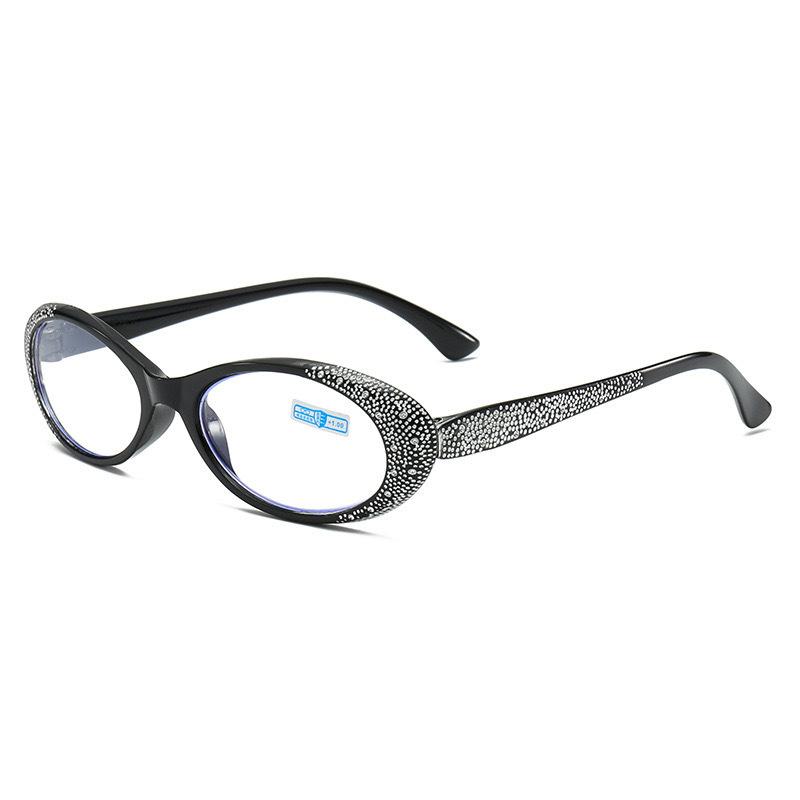 Fashionable Small Frame Diamond Reading Glasses Women's Luxury Reading Glasses Anti-blue Light Glasses Diopter To 0+4.0