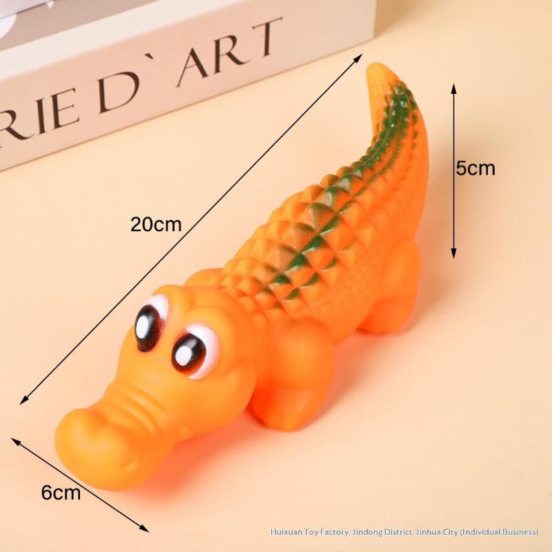 Quietschendes Gummi-Krokodil Hundespielzeug - Langlebiges Kau- und Spiel-Haustierspielzeug für Hunde, Lustiges Tierdesign für interaktive Spiele