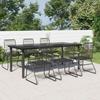 Vidaxl 7-Piece Garden Furniture Set, Black, PVC Rattan