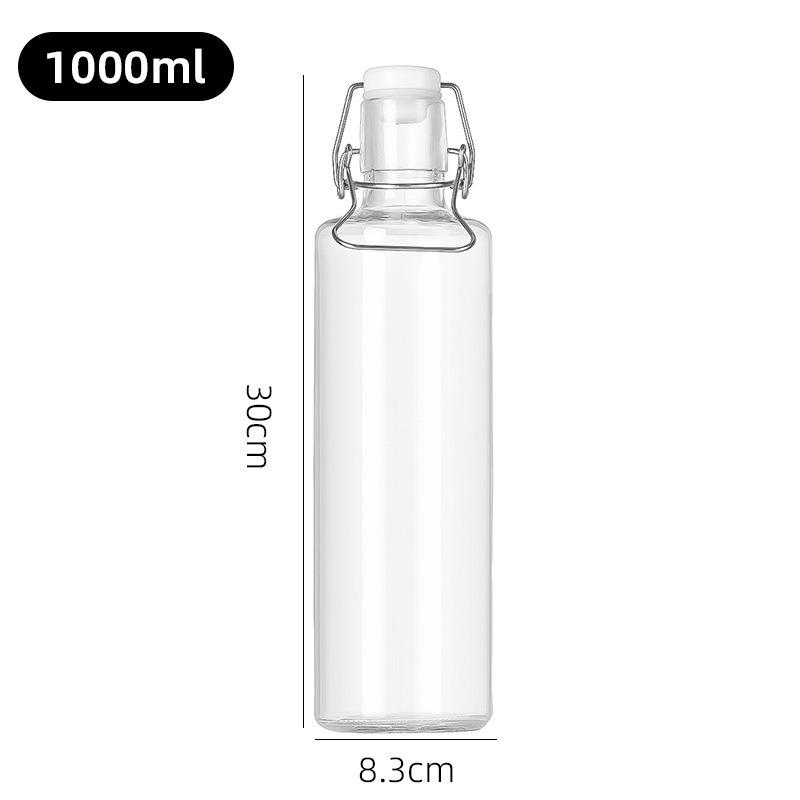 Multi-functional Thickened Transparent Glass Snap-on Bottle for Homebrewed Fruit Wine & Beverages