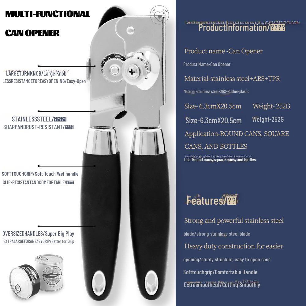 Spot Stainless Steel Manual Can & Beer Opener - Multifunctional Kitchen Gadget