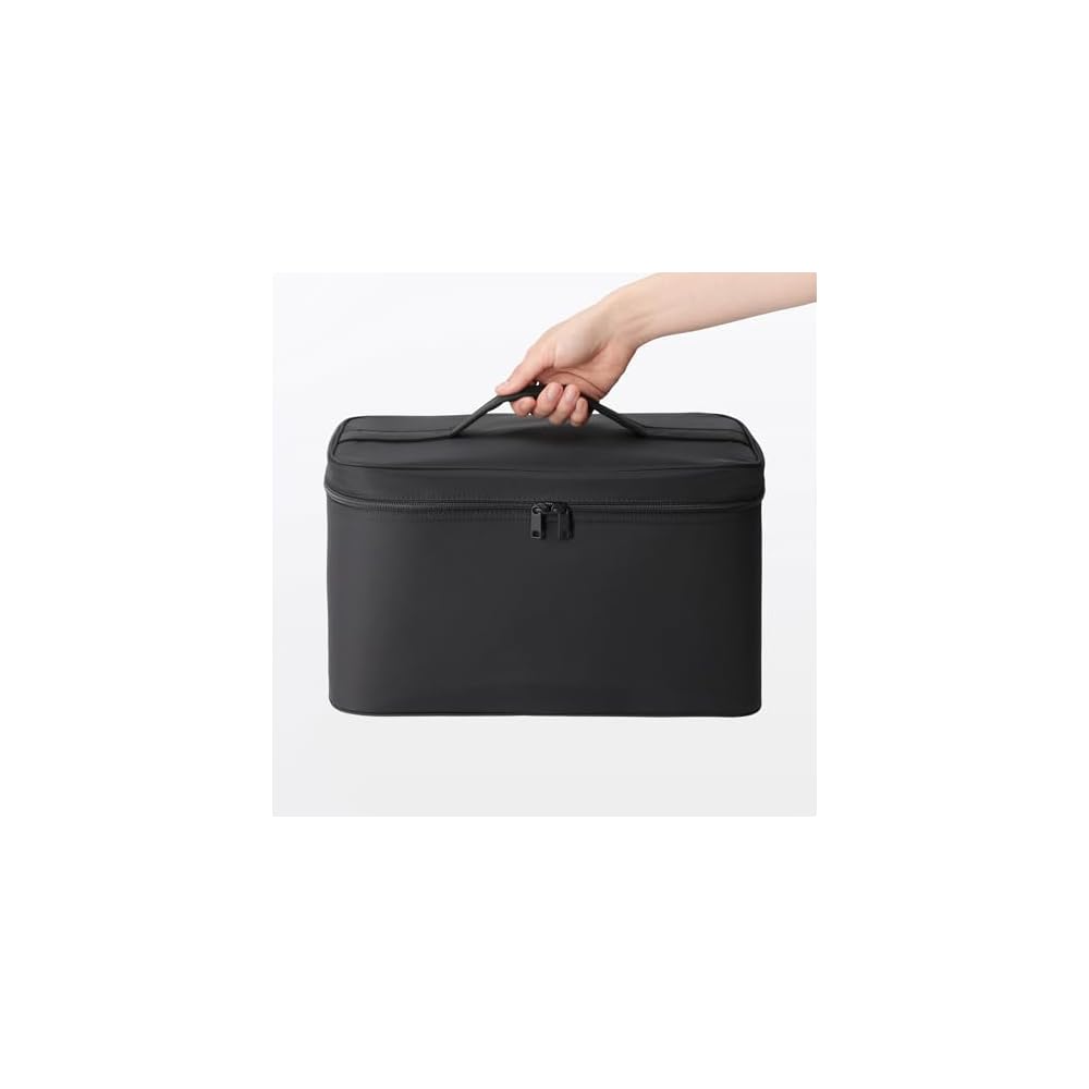 MUJI Recycled Nylon Makeup Box, Black, Large, Approx. 36 x 165 x 23 cm, 76811930