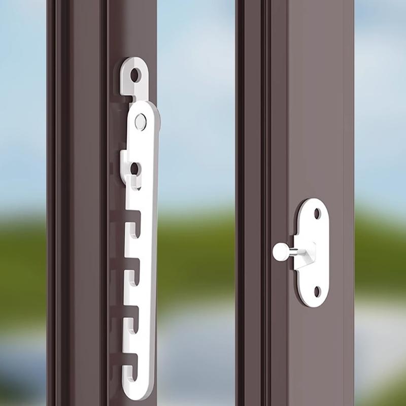 2pcs Heavy Duty Window Limiters Multiple Angles Control with Security Lock Window Clamp Set Suitable for Various Window