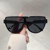 High-End Brown Full Rim Retro Sunglasses - European & American Celebrity Style