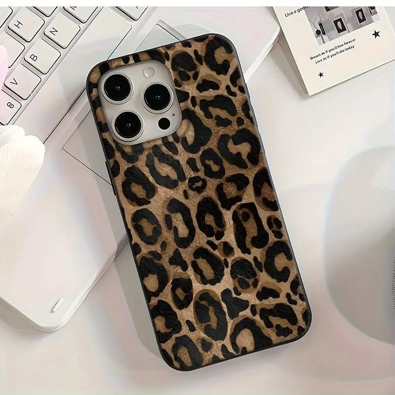 Realistic Leopard Print Design Soft Phone Case For iPhone 17 16 15 14 Plus 13 12 11 Pro Max 7 8 SE2 16E 17 Air Shockproof Cover