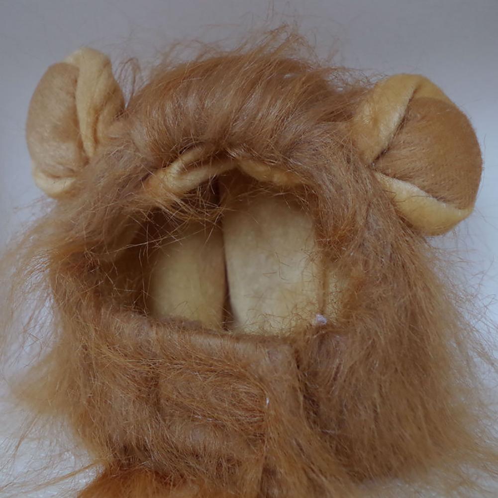 

Pet Lion Mane Costume Headgear for Cats Halloween Parties Photo Shoots Light brown #1