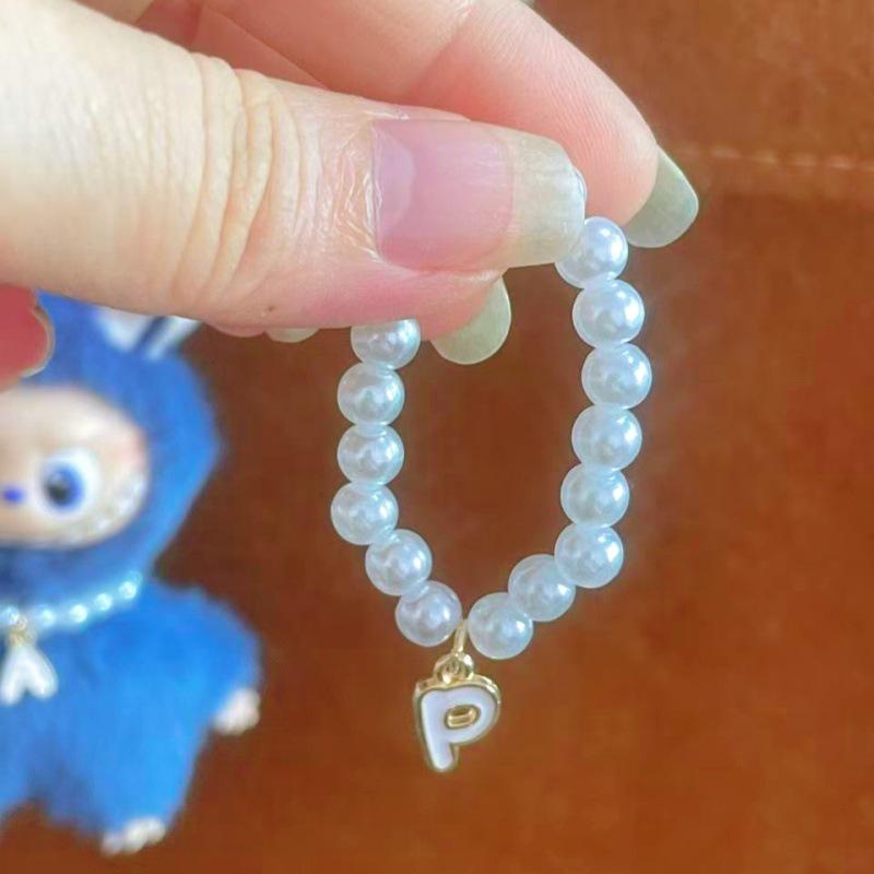 Mini Labubu 4th Gen Pearl Necklace with 26 Letter Pendant and Pendant Accessories for Doll Clothes