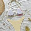 Costume da bagno bikini da donna stampato con lacci posteriori a vita bassa sexy con spacco