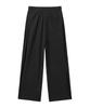 MOZMOZ Plain Side-Pleated Wide Training Pants Black