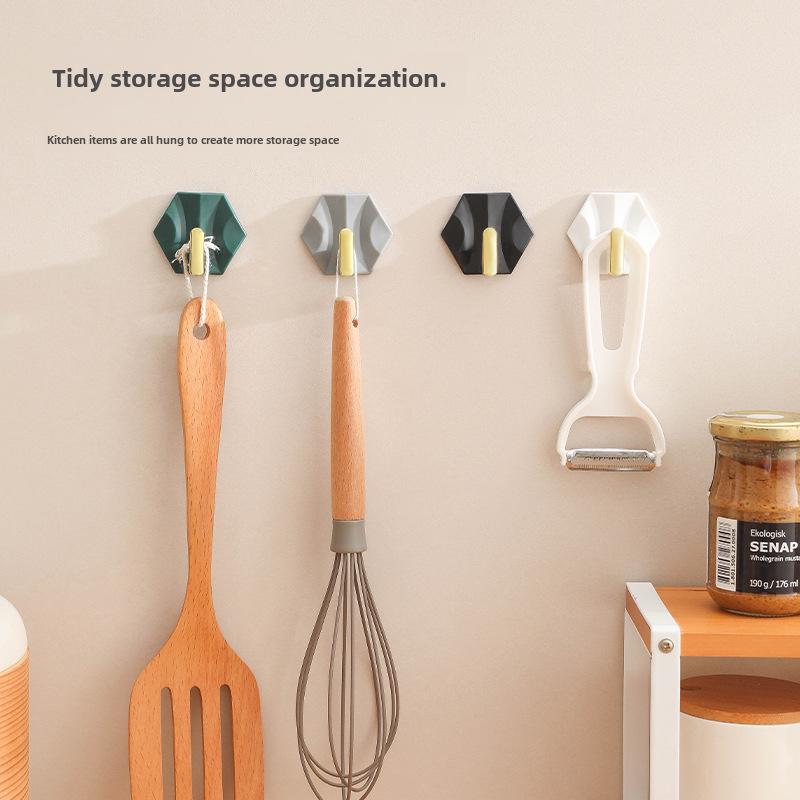 Geometric Punch-Free Sticky Hooks for Kitchen & Home - Key, Bag, Door Traceless Light Luxury Design