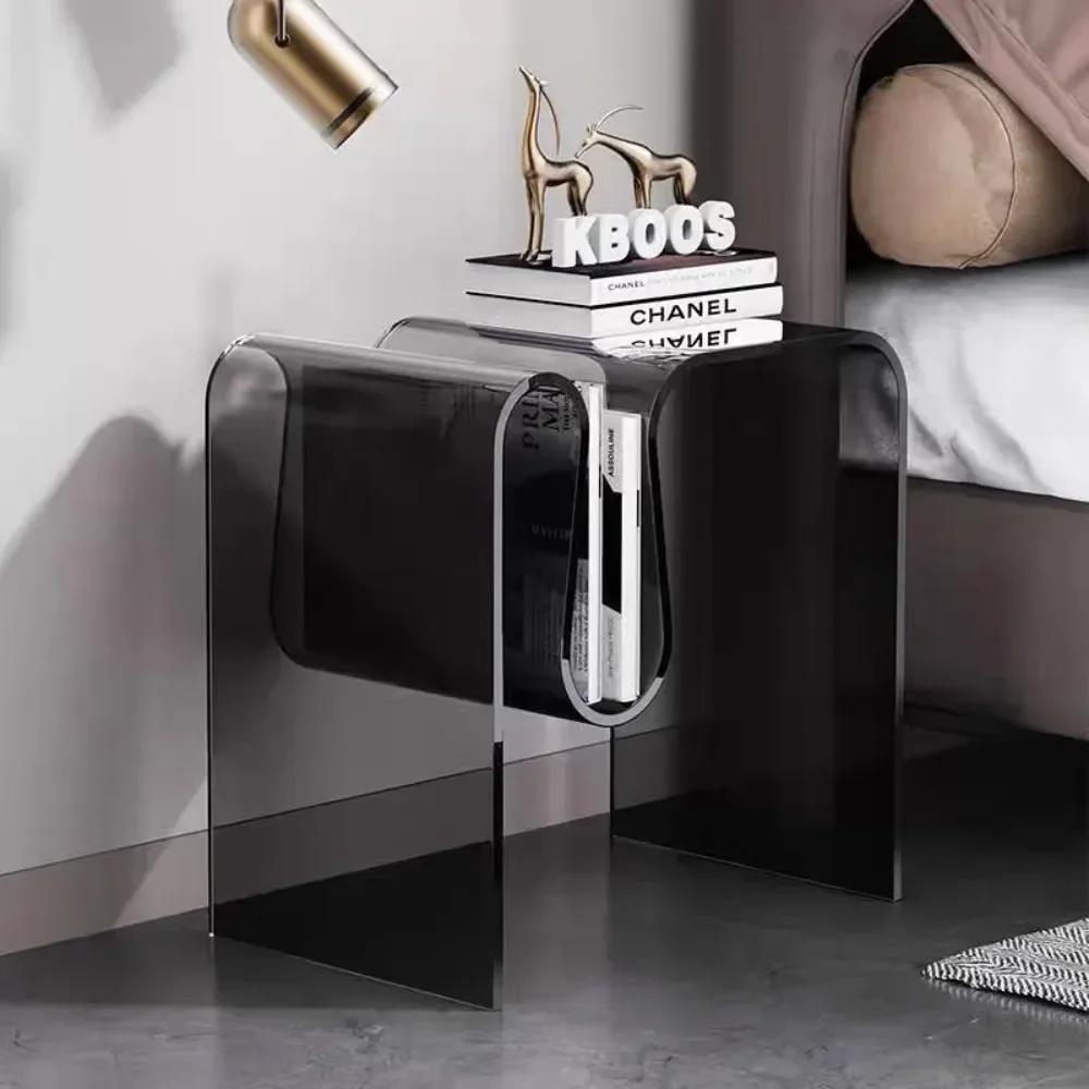 Modern Bedside Cabinet Sofa Creative Tea Table Landing Nordic Transparent Coffee Table  Balcony Table