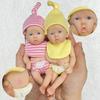 ChildDream 15 Cm Solid Silicone Full Body Mini Reborn Doll Twins Elastic Stretchable Palm Simulation Doll Little Cute Baby Dolls for Kids Playmate Toy
