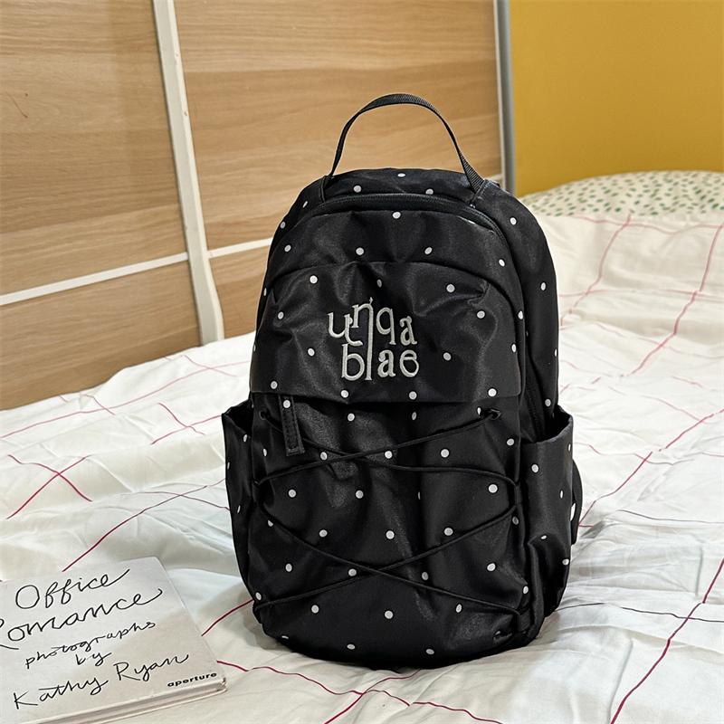 Dot Print Backpack Women's Lightweight Large Capacity Commuter Backpack