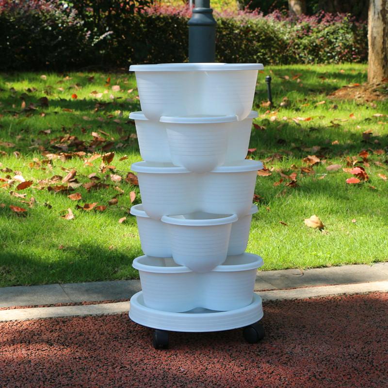 Vegetable Plastic Pot Family Balcony Strawberry Potted Plant Three Dimensional Multi-layer Space Saving Planting Flower Pots